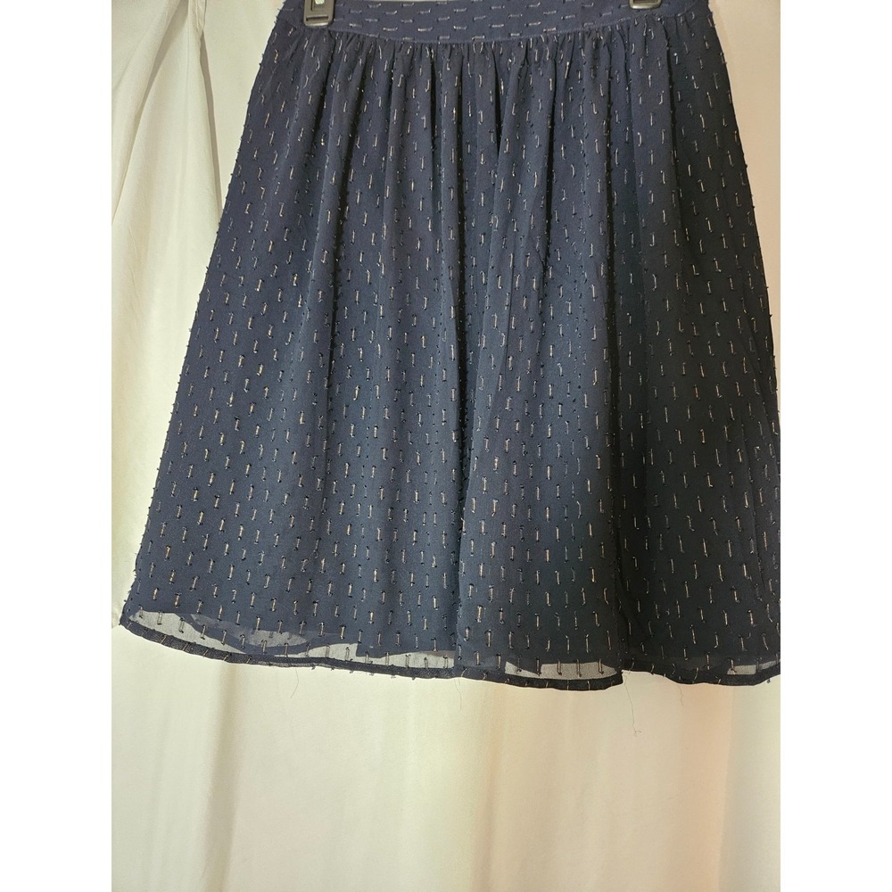 J crew Womens Navy Blue Striped Side Zip Knee Length A Line Skirt Size 4